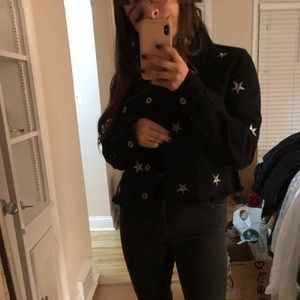 Pistola cropped denim Star embroidered jacket